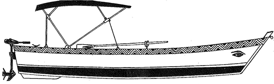 Деревянная лодка Шкипер Джованни с тентом